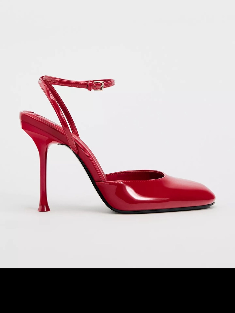Zara Red Patent Slingback Block Heels